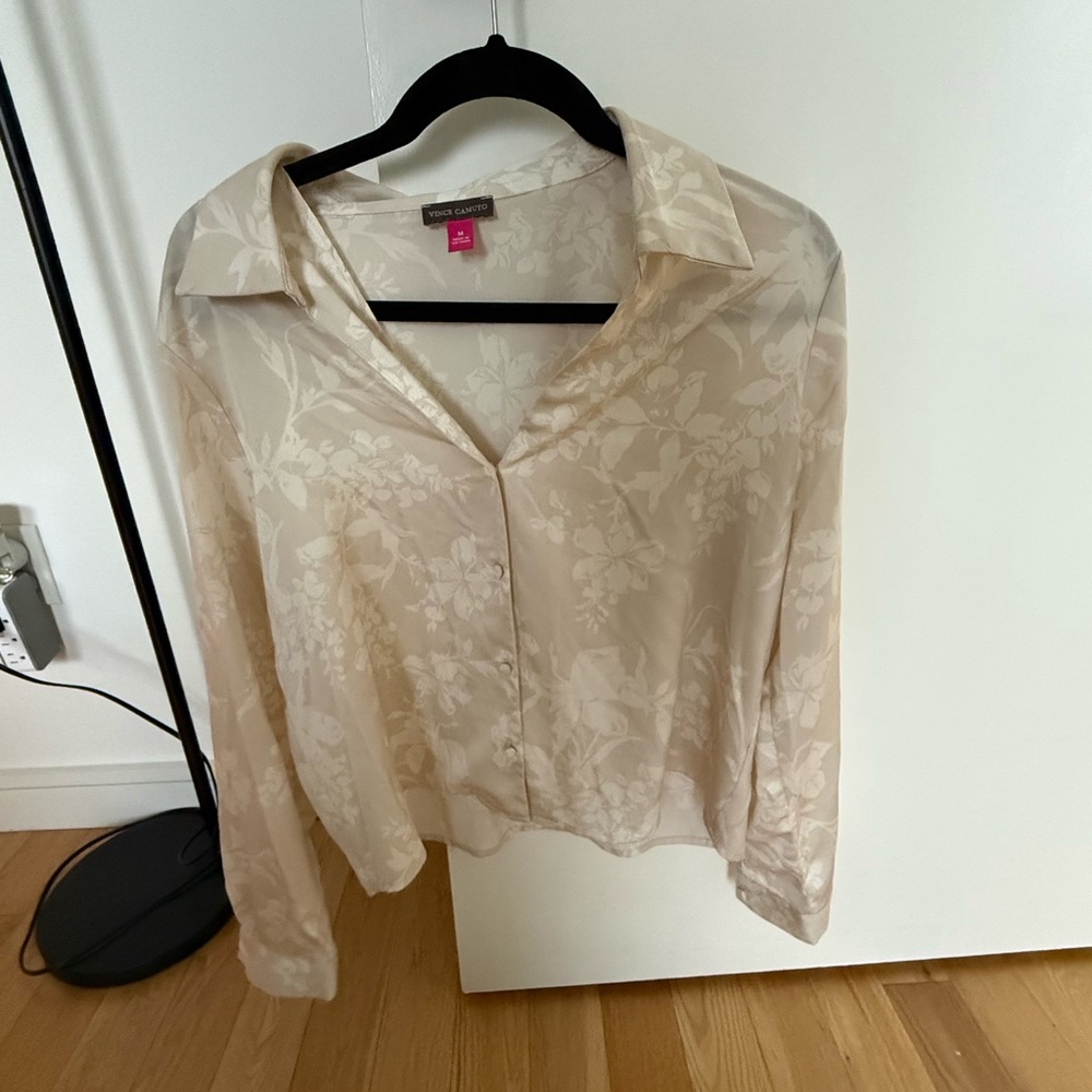 Vince Camuto Cream Floral Blouse